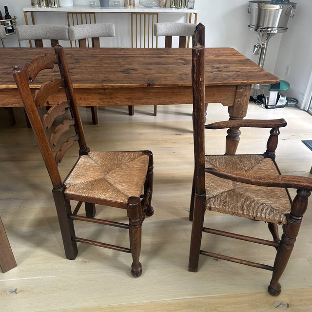Antique Country Ladderback Chairs For Sale - Image 4 of 7