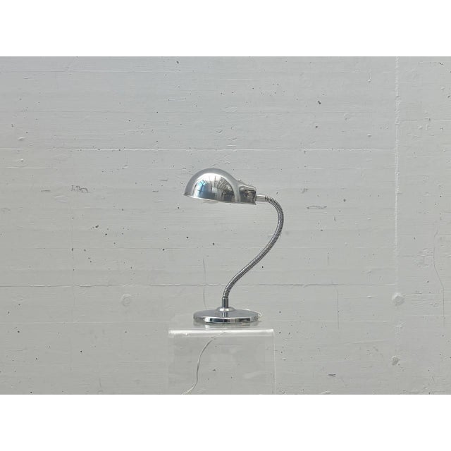 Silver Chrome Table Lamp with Gooseneck, Italy, 1960s For Sale - Image 8 of 18