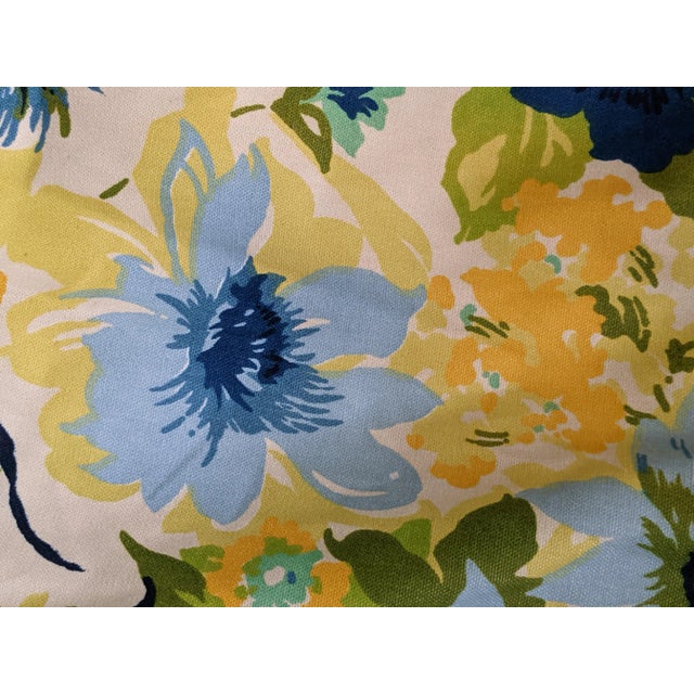 Blue Custom Designer Retro Style Floral Chintz Fabric 4+ Yards For Sale - Image 8 of 11