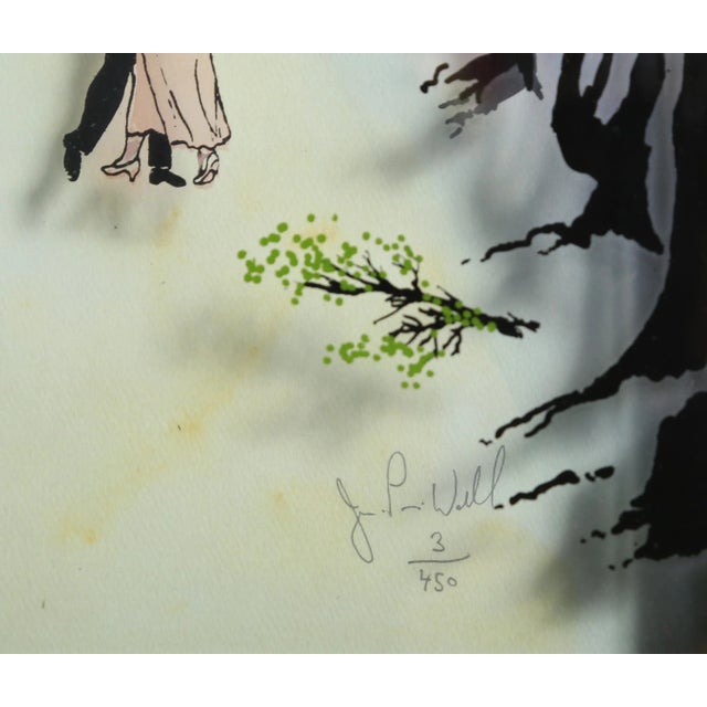 Promenade Jean-Pierre Weill Size: 12 in. x 8 in. Framed size: 20.5 x 16.5 x 4 inches Screenprint on glass, signed and...