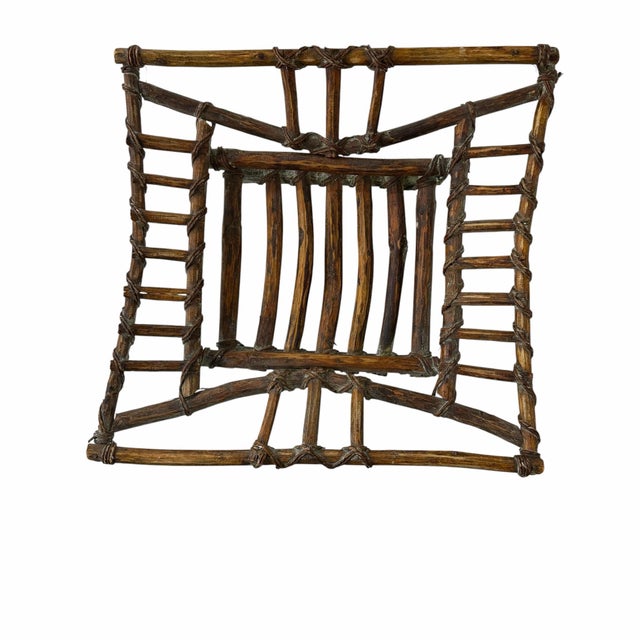Vintage square bamboo tray or trivet for large platter or bowl. Would make a fabulous catch all for mail, etc. Measures...