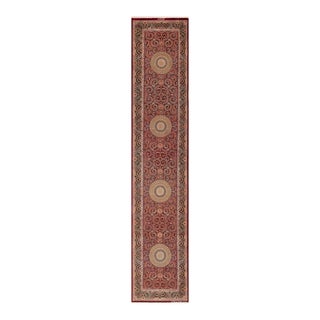 Nazmiyal Collection Vintage Persian Gonbad Design Silk Qum Hallway Runner Rug For Sale