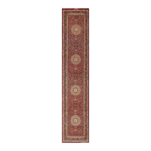 Nazmiyal Collection Vintage Persian Gonbad Design Silk Qum Hallway Runner Rug