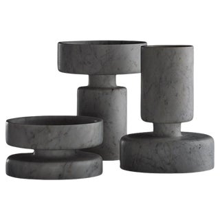 Mangiarotti Marbles Vases by Angelo Mangiarotti, Set of 3 For Sale