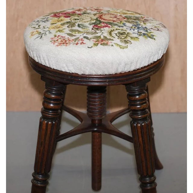 Antique Height Adjustable Piano Stool from Gillows of Lancaster For Sale - Image 15 of 18