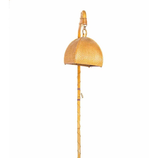 Vintage Bambu Floor Lamp from Mobili nella Valle, Italy, 1970s For Sale - Image 4 of 5