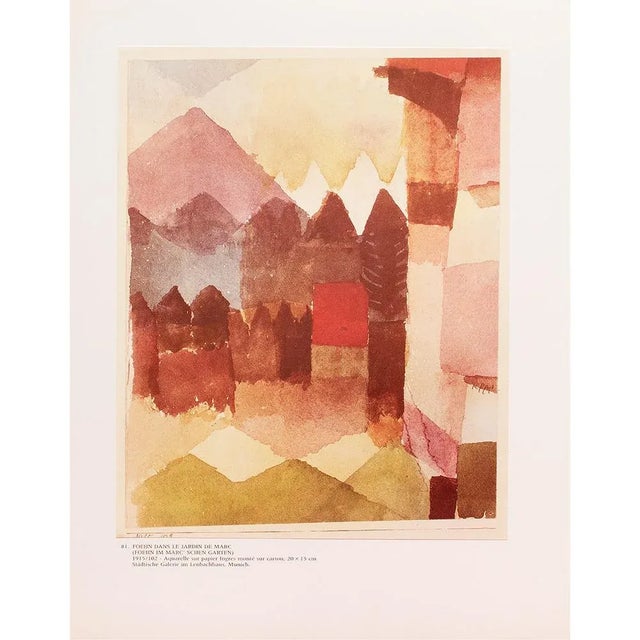An excellent full-color print after painting "Blowing Wind in Marc's Garden" by Paul Klee. Published by New French...