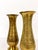 Mid 20th Century Pair of Vintage Hand Etched Brass Flower Vase Hollywood Regency Vessels MCM For Sale - Image 5 of 8