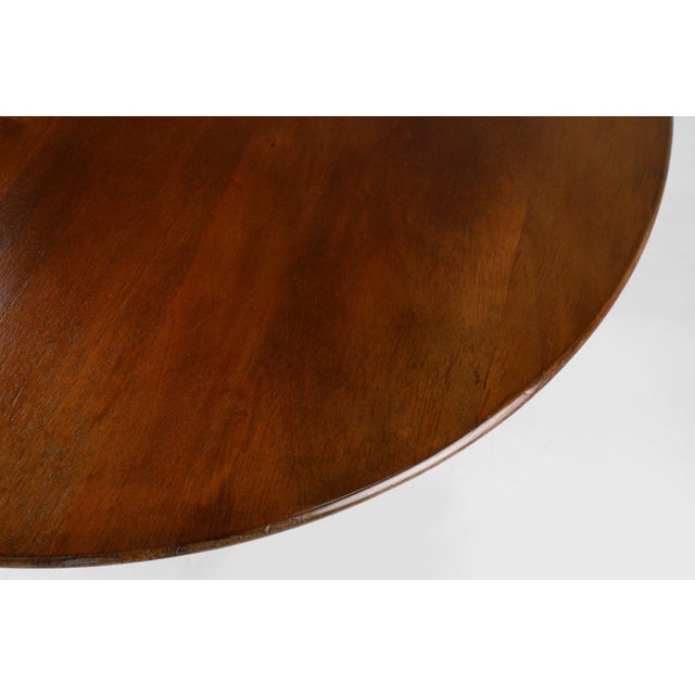 Wood Vintage English Round Tilt Top Table in Cherry, 1950s For Sale - Image 7 of 13