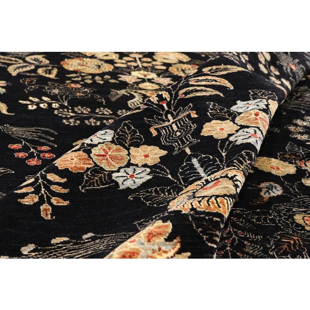 Vintage Black Pakistani Tabriz Rug, 10'03 X 13'06 For Sale In Dallas - Image 6 of 10