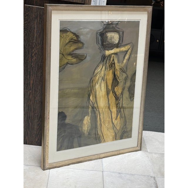 Design Plus Gallery presents a Signed Artwork by Jean-Rene Jerome. The artwork is a vintage figurative drawing that...