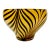 Mid-Century Hollywood Regency Boho Chic Polish Hand Blown Glass Tiger Striped Encased Bowl, Murano Style For Sale