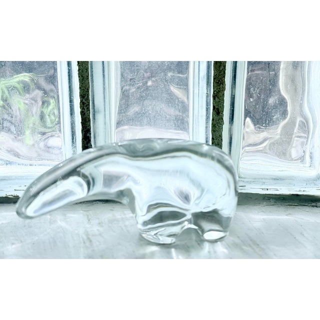 Vintage 1960’s French Baccarat Crystal Polar Bear Paperweight Figurine, in the style of François Pompon- a pioneer of...