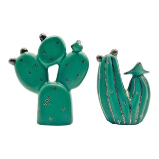 1980s Emilia Castillo Pure Silver & Porcelain Salt & Pepper Shakers, Mexican Modernism For Sale