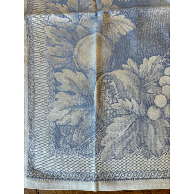 Blue Late 20th Century Damask Cotton Napkins, Made in Italy- Set of 4 For Sale - Image 8 of 9