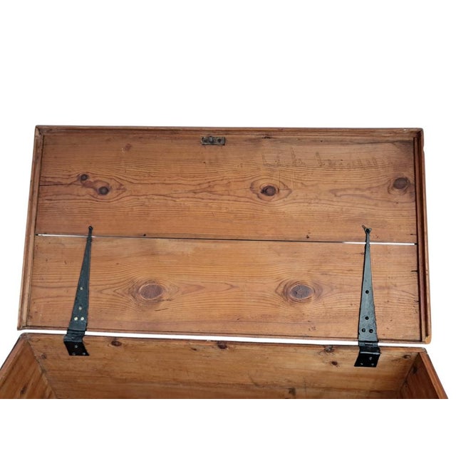 Antique Victorian Trunk in Pine, 1890s For Sale - Image 10 of 18