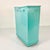 1950s Vintage Hollywood Regency Boho Chic Turquoise Handpainted Flora Metal Wastebasket For Sale - Image 13 of 18