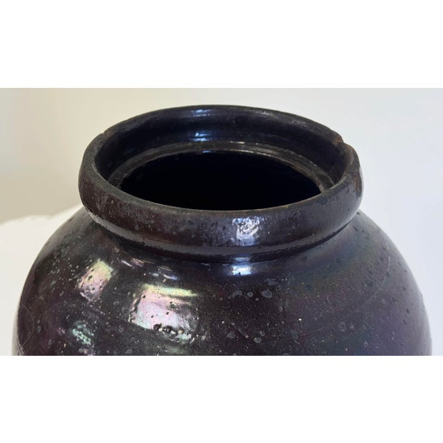 Antique Primitive Crock Jar With Wood Lid For Sale - Image 9 of 11