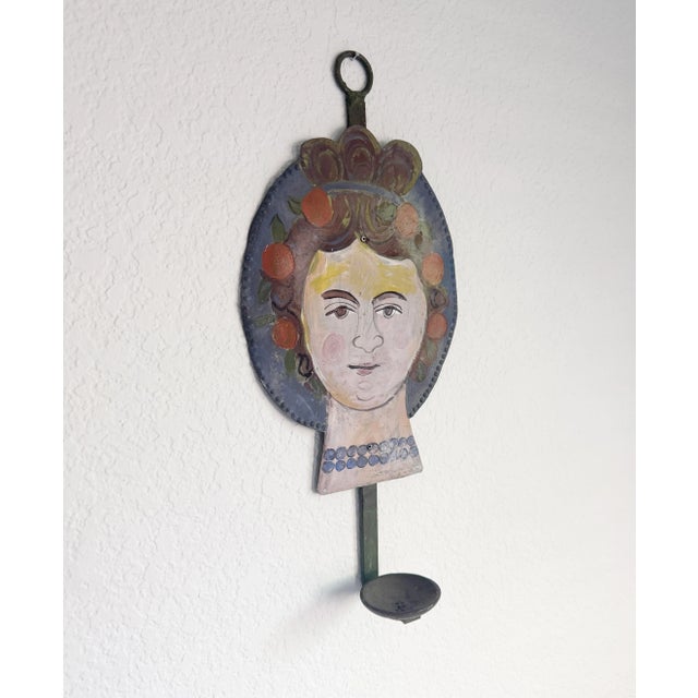 Ira Yeager 1960s Ira Yeager Painted Wall Candle Sconce, Attributed For Sale - Image 4 of 12