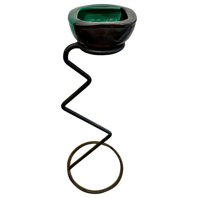 Georges Jouve and Mathieu Matégot Style Ceramic Standing Vide-Poche For Sale - Image 9 of 9