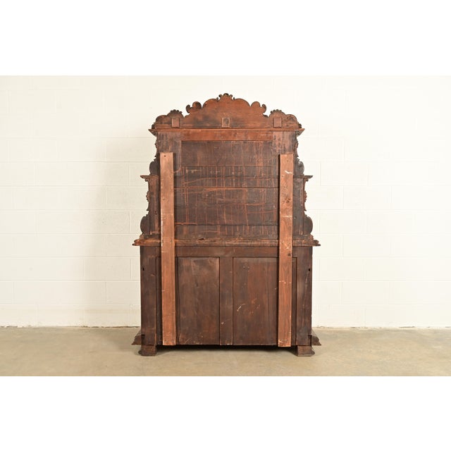 Alexander Roux Style French Renaissance Revival Carved Oak Sideboard or Bar Cabinet, Circa 1890s For Sale - Image 16 of 17