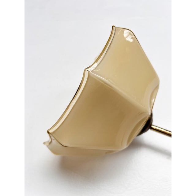 Vintage Art Deco Hanging Lamp in Curved Glass, 1930s For Sale - Image 14 of 15