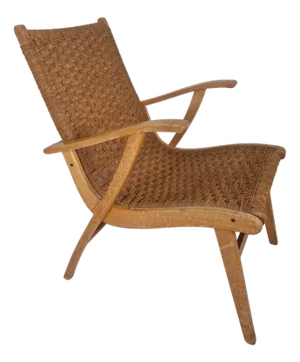 Rope and Beech Wood Easy Chair by Bas Van Pelt for Vroom & Dreesman, 1950s