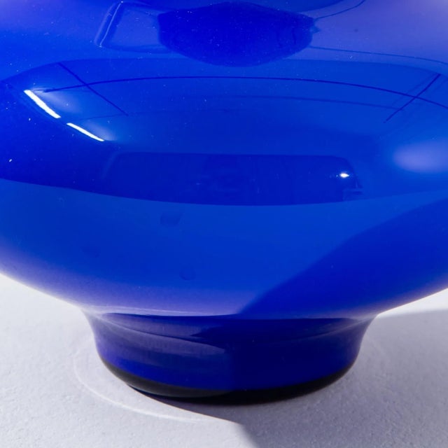 Blue 1960s Italian Blue Glass Vase For Sale - Image 8 of 8