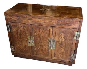 Late 20th Century Henredon Campaign Style Bar Cart