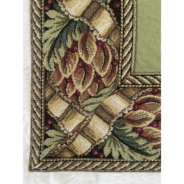 Late 20th Century Vintage Flemish Flower Basket Jacquard Woven Tapestry - 34” X 32” For Sale - Image 5 of 8