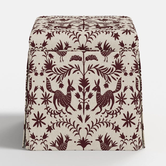 Form meets function in this practical, hand upholstered skirted ottoman that ships fully assembled and ready to serve as...
