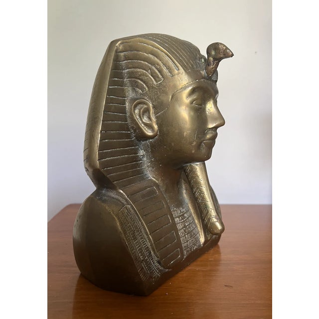 Brass Egyptian Pharaoh Head / Bust - decorative and strong piece Unknown maker