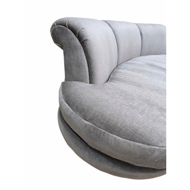 Gray MCM Attributed to Adrian Pearsall Kidney Shape Cloud Sofa Newly Reupholstered For Sale - Image 8 of 12