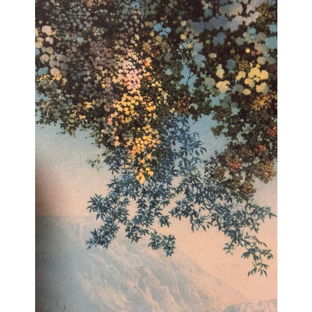 Sky Blue 1920s Maxfield Parrish “Daybreak” House of Art Color Lithograph in Period Frame For Sale - Image 8 of 8
