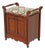 Vintage English-Style Mahogany Hall Bench With Shoe Storage Cabinet & Upholstered Seat For Sale