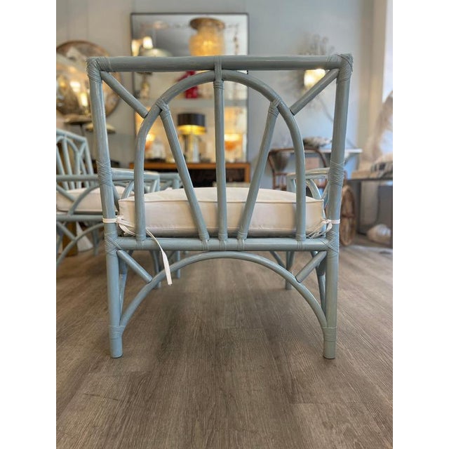 Blue-Gray Bamboo Armchairs from Vivai del Sud, 1980, Set of 2 For Sale - Image 18 of 18