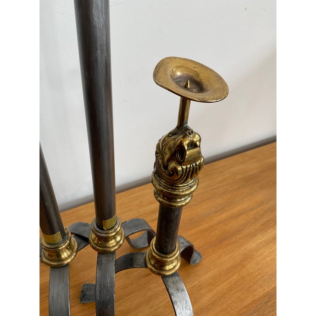 Late 20th Century Maitland-Smith Brass-Mounted Pricket Candlesticks- Set of 3 For Sale - Image 10 of 12
