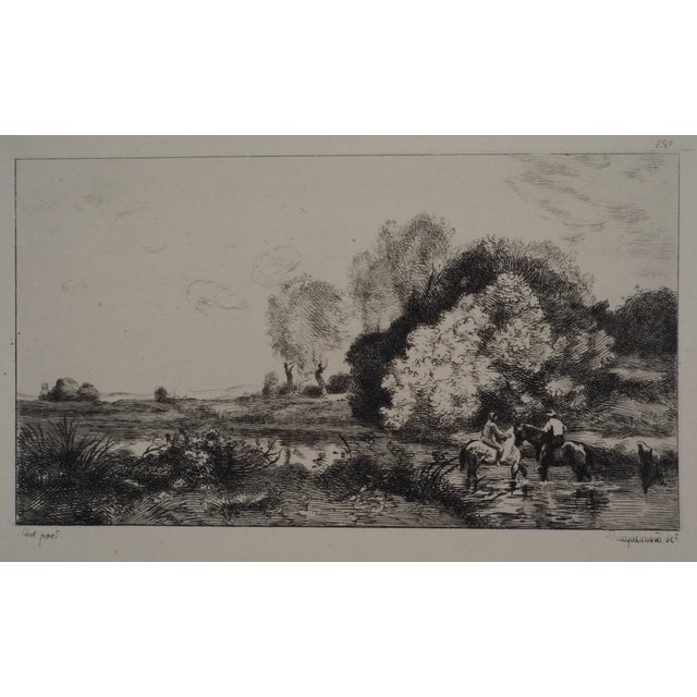 After JB Camille Corot, Riders, Engraving, 1873 For Sale - Image 7 of 7