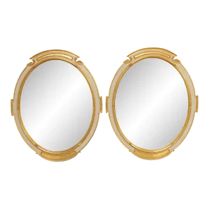 Early 21st Century Carvers' Guild 'Newport' Oval Wall Mirrors - A Pair