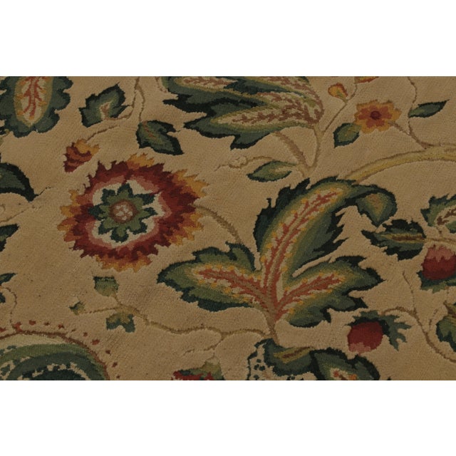 Rug & Kilim Rug & Kilim’s European Style Flatweave Rug in Cream With Floral Patterns ‘Tudor’ For Sale - Image 4 of 8