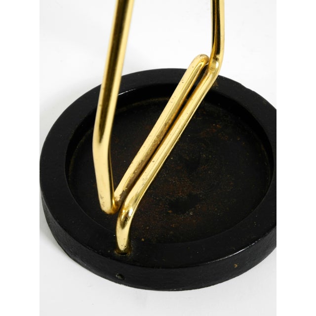 Black Mid-Century Modern Umbrella Stand in Brass and Black Cast Iron Base, 1950s For Sale - Image 8 of 11