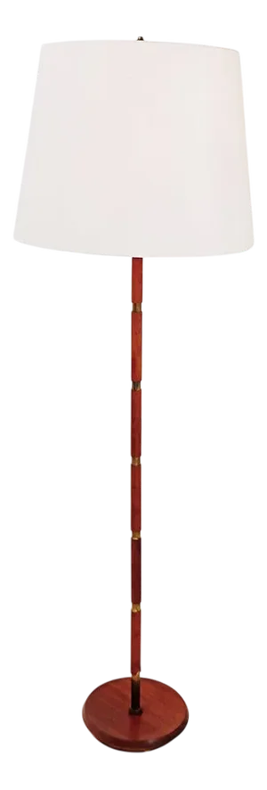 Mid-Century Teak and Brass Floor Lamp, Denmark, 1960s