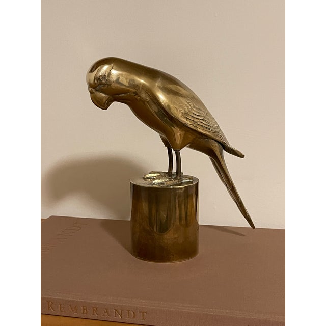 Brass Vintage Mid-Century Modern Brass Bird on Pedestal For Sale - Image 8 of 11
