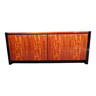 Henredon "Elan" Collection Black Lacquer and Koa Wood Credenza For Sale