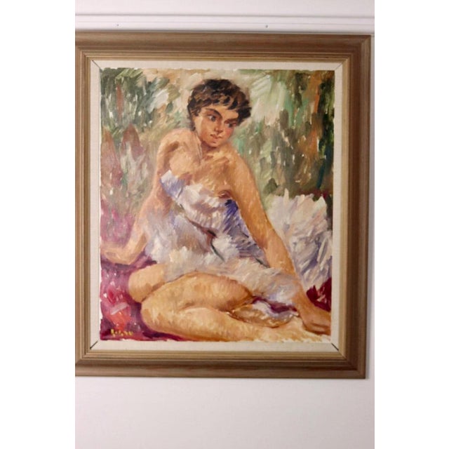 Bernt Lauritzen, Ballerina, 1960s, Large Oil on Canvas For Sale - Image 10 of 11