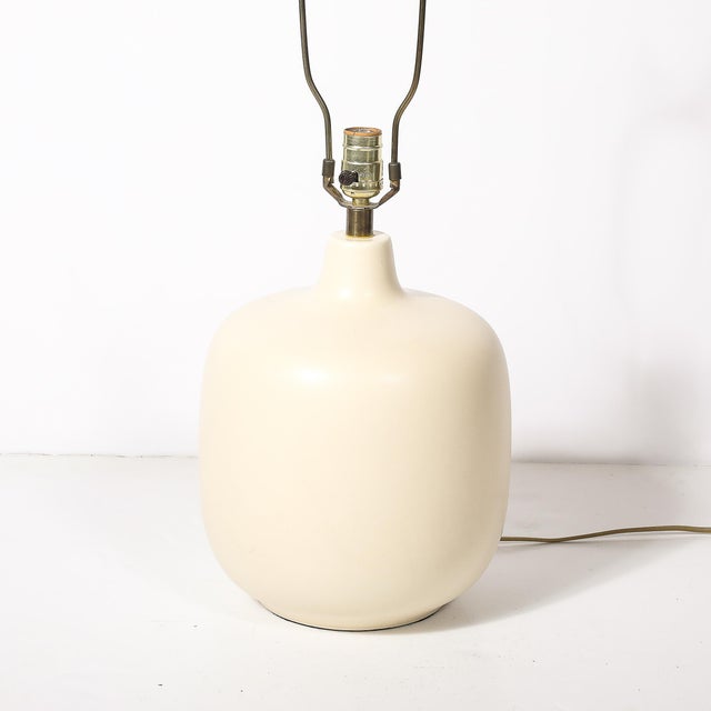 Mid-Century Off White Glazed Ceramic Table Lamps by Lotte & Gunnar Bostlund For Sale - Image 9 of 17