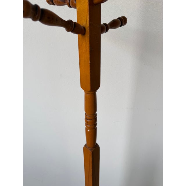 1970s Vintage Turned Wood Coat Rack Stand For Sale - Image 12 of 12