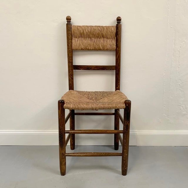 1960s Mid-Century Oak and Straw Chairs by Charlotte Perriand, France, 1960s, Set of 6 For Sale - Image 5 of 17