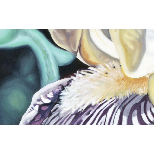 Early 21st Century 2000s "Zebra Iris" Large Gallery Wrapped Oil Painting by Judith Moore For Sale - Image 5 of 9