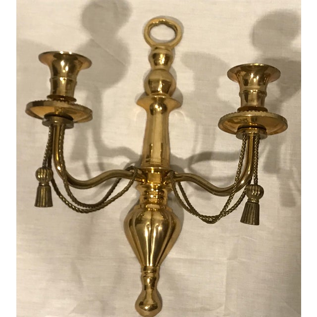 Vintage French Style Double Arm Brass Wall Sconce Candle Holders a